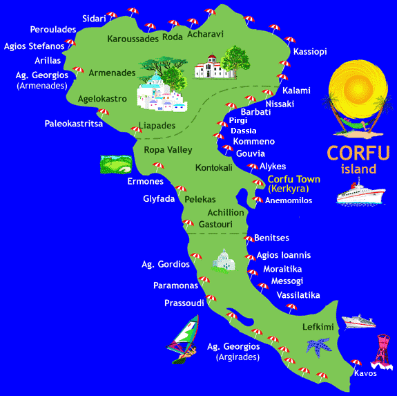 harta grecia insula corfu Tot ce trebuie sa stii despre vacanta ta in insula Corfu 